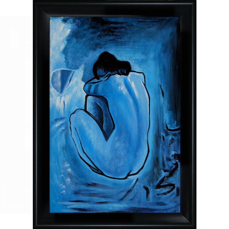 Overstock Art Blue Nude Framed On Canvas by Pablo Picasso Painting